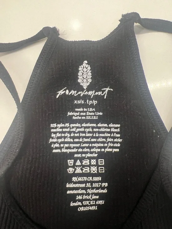 FP Movement by Free People Ribbed Racerback Crop Tanks - Black & Cream - Picture 3 of 4